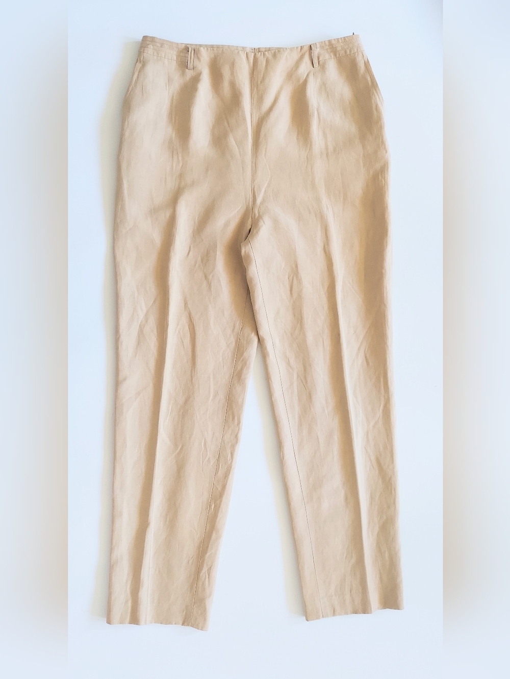 Talbots High Rise Linen Silk Dress Pants Trousers Lined Womens Size 14 Tan